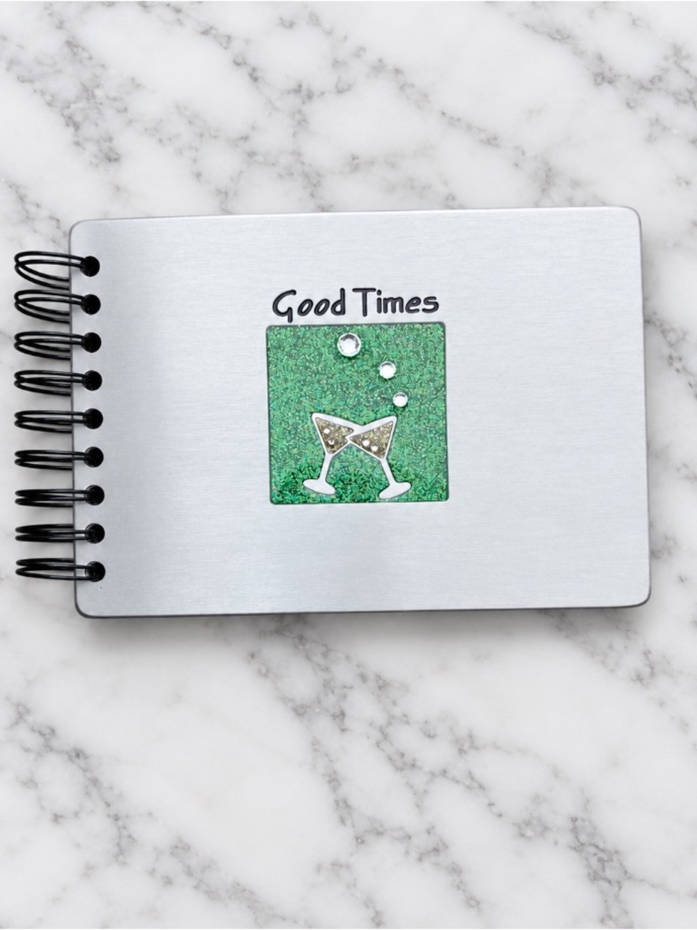 Good Times Silver Photo Album with Green Glitter Accent (Brand New)